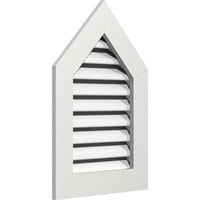 Ekena Millwork 16 W 32 H врв на врвот на теренот за проветрување: Функционален, PVC Gable Vent W 1 4 рамка за рамна трим