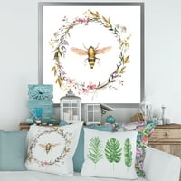 DesignArt 'Wildflowers Weping и Bee' Farmhouse Dramed Art Print