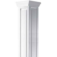 Ekena Millwork 14 W 08'H Craftsman Classic Square Non-Tapered, Double Greated Panel Column, Crown Capital & Crown Base