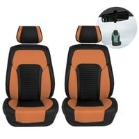 Група AFPU219102Brown Brown Fau Fau Front Set Car Seat Covers со освежувач на воздухот