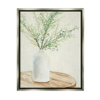 Sulpell Industries Tranquil Botanical Mill Life Painting Luster Grey Floating Framed Canvas Print wallид уметност, дизајн од