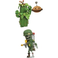 Растенија наспроти зомби: Градинарски војник војник зомби и фигури за акција на кактус, 2-пакет