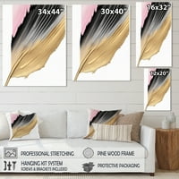 DesignArt Minimalism Pink and Gold Cubic Fusion II Canvas wallидна уметност