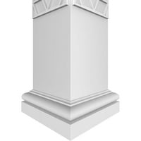 Ekena Millwork 10 W 8'H Craftsman Classic Square Non-Tapered Pueblo Fretwork Column W Tuscan Capital & Tuscan Base