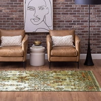 Mohawk Home Prismatic Amaryllis Браун современа украсна ориентална прецизна печатена област килим, 5'x8 ', Grey & Red