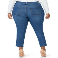 Sofia фармерки, женски плус големина, крива на слаби средни фармерки на глуждот