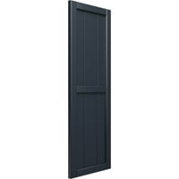 Ekena Millwork 1 2 W 75 H TRUE FIT PVC, четири табли врамени од табла-n-batten ролетни, без starвездени ноќни сини