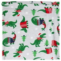 Време на одмор момчиња Божиќна памучна тесна вклопена кошула со долги ракави и панталони сет, 2 парчиња, големини 4-10
