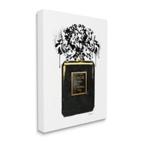Студената индустрија Спреј боја цвеќиња во црна мода мирисна шише платно wallидна уметност, 20, дизајн од Аманда Гринвуд