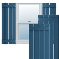 Ekena Millwork 23 W 62 H TRUE FIT PVC Четири табли распоредени од табла-N-Batten Sulters, Sojourn Blue