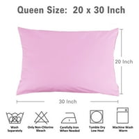 Единствени поволни перници за перници 2-парчиња египетска памучна перница Покријте розова кралица