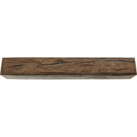 Ekena Millwork 4 W 10 H 12'l 3-страничен Riverwood Endurathane Fau Wood Teailing Beam, Premium AdEd