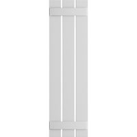 Ekena Millwork 1 8 W 50 H TRUE FIT PVC Три табли распоредени од табла-n-batten ролетни, недовршени