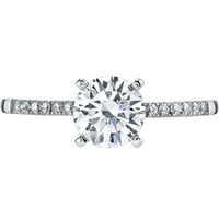 14K White Gold Classic Engagament Ring и Bridal Bridal Set големини со 4-10