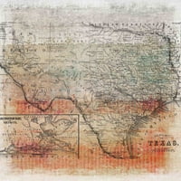 Parvez Taj TJMH-2304-Texas-C- 48 48 Texas Map Уметноста на печатењето на испружено платно