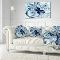 DesignArt Темно сино виолетова фрактална цвет - Апстрактна перница за фрлање - 12x20