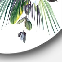 DesignArt 'Plumeria frangipani цвеќиња со традиционален метален wallиден artид на Тропски букети - диск од 29