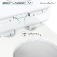 Швајцарија Медисон Клер Едноделен Издолжен Керамички Тоалет Со Двојно Испирање 1.1 1. Гпф
