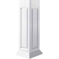 Ekena Millwork 12 W 06'H Craftsman Classic Square Non-Tapered, Double Greated Panel Column, Crown Capital & Crown Base