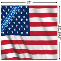 На Соединетите Американски Држави - Знаме Ѕид Постер, 22.375 34