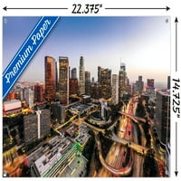 Градски пејзажи - Лос Анџелес, Ѕиден Постер Во Калифорнија Со Туркачи, 14.725 22.375