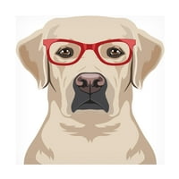 Филијали на Furbaby 'Labrador Retriever носи уметност во платно на Hipster Glasse