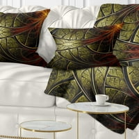 Дизајнрт црвена жолта метална ткаенина цвет - Апстрактна перница за фрлање - 18x18