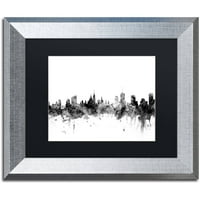 Трговска марка ликовна уметност Отава Канада Skyline B & W Canvas Art by Michael Tompsett, Black Matte, Silver Frame