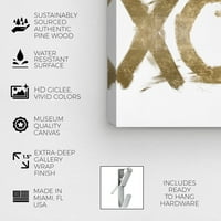 Винвуд студио типографија и цитати wallидни уметнички платно отпечатоци „xoxo Solid“ знаци - злато, бело