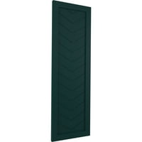 Ekena Millwork 15 W 39 H TRUE FIT PVC SINE PALLE CHEVRON модерен стил фиксни ролетни за монтирање, термичка зелена боја