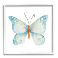 Sumn Industries Elegant Blue Butterfly Insect Insect Animal Awnolor Effection сликарство бело врамен уметнички печатен wallид