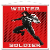 Марвел Форма На Херој-Зимски Војник Ѕид Постер Со Дрвена Магнетна Рамка, 22.375 34