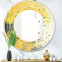 DesignArt 'мермерна жолта 2' модерна тркалезна wallидна огледало - бран