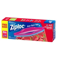 Ziploc галон торби за складирање на семејство, брои