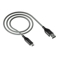 Автоматско возење USB-C до USB-A, 6FT, кабел за полнење и податоци за синхронизација, плетенка, црна боја
