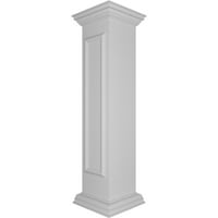 Ekena Millwork 10 W 48 H End Newel Post со панел, рамен капитал и база на трим