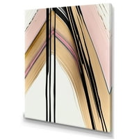 DesignArt Minimalism розова и златна кубна фузија I Canvas Wallидна уметност