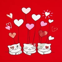 Денот на вљубените девојки Срце Балон Графичка Маица, Големини 4-18
