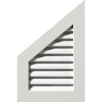 Ekena Millwork 16 W 12 H половина врв на врвот на левиот терен: Функционален, PVC Gable Vent W 1 4 рамка за рамна трим