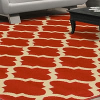 Супериорен модерен килим на областа Клио - црвено