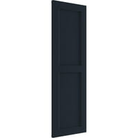 Ekena Millwork 18 W 64 H TRUE FIT PVC Два еднакви ролетни со рамен панел, без starвездени ноќни сини