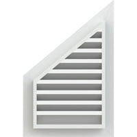 Ekena Millwork 18 W 30 H половина врв на горниот десен терен: Функционален, PVC Gable Vent W 1 4 рамка за рамна трим