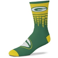 Green Bay Packers за голи нозе кубични чорапи на екипажот на екипажот