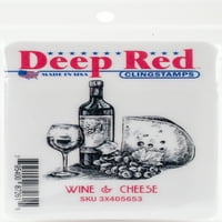 Длабоко Црвен Печат За Прицврстување 3 Х4 - Вино И Сирење