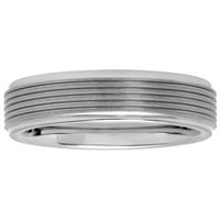 Mens Tantalum Multi-Grooved Band Band