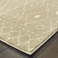 Lyla Современа геометриска област килим, песок од слонова коска 1, 8 '10'