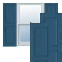 Ekena Millwork 12 W 44 H TRUE FIT PVC два еднакви подигнати панели -ролетни, Sojourn Blue