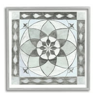 Stuple Industries boho симетрични геометриски форми апстрактно сликарство сиво врамен уметнички печатен wallид уметност