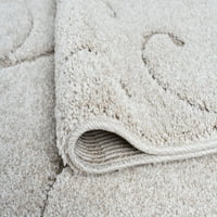 Преодна подрачје за килим со дебела крема за движење, беж затворен круг, лесен за чистење