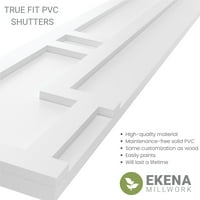 Ekena Millwork 18 W 58 H TRUE FIT PVC HASTINGS FIXED MONT SLUSTERS, MOSS GREEN
